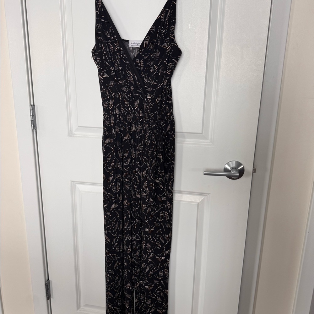 Kaileigh Black and Cream jumpsuit